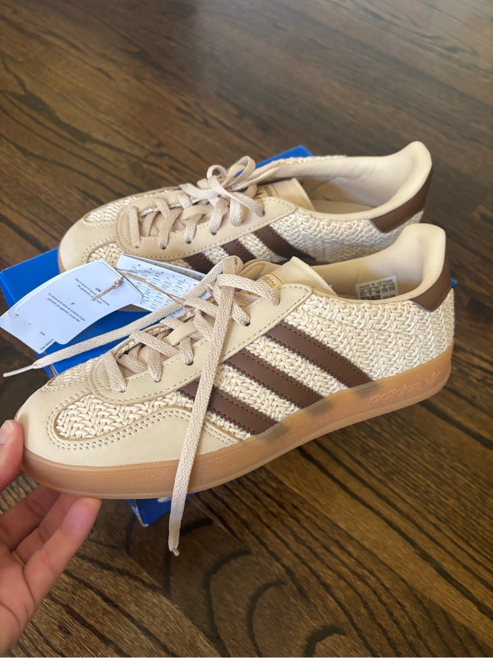 adidas womens Gazelle Indoor Crochet Pack - Sand Strata style code JS1418 6.5